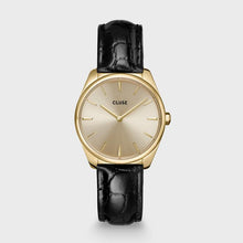 Charger l'image dans la galerie, CLUSE Féroce Petite Leather Black Alligator, Gold Colour 31,5 mm - CW11209
