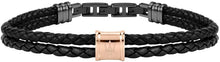 Charger l'image dans la galerie, Bracelet cuir noir et acier Maserati JM219AQH22
